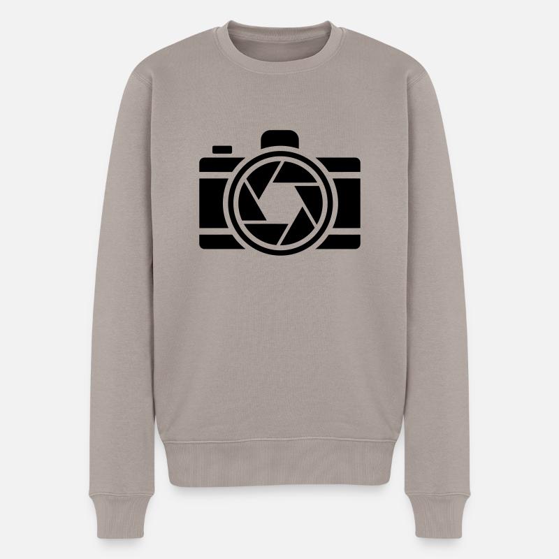 Camera - Männer Premium Bio Pullover - Taupe