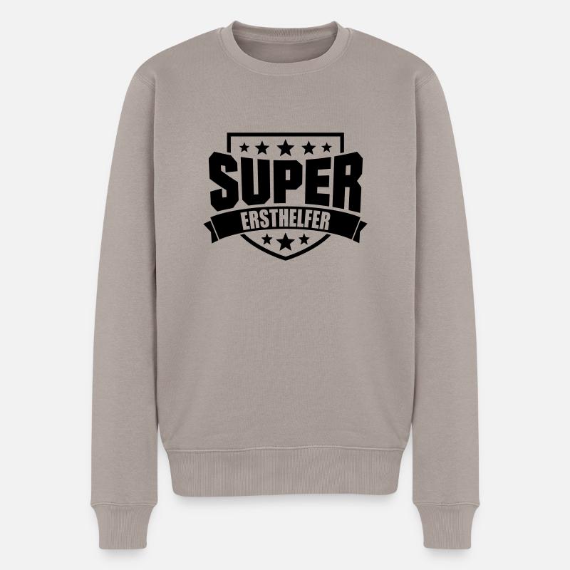 Super Ersthelfer - Männer Premium Bio Pullover - Taupe