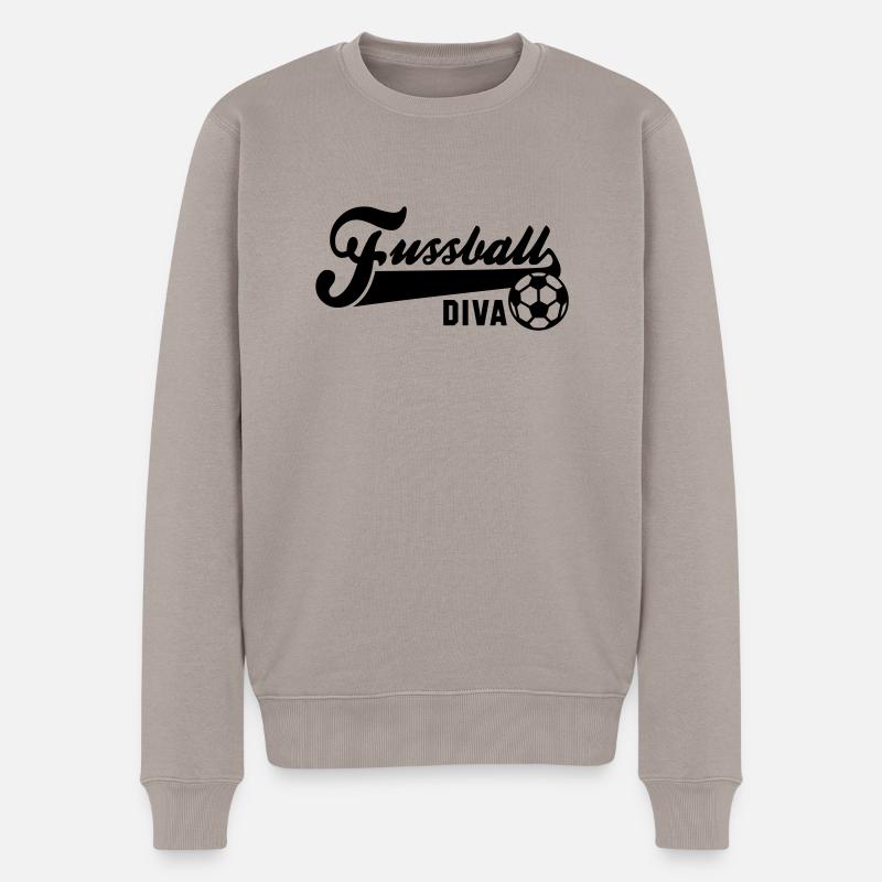 Fussball DIVA - Männer Premium Bio Pullover - Taupe