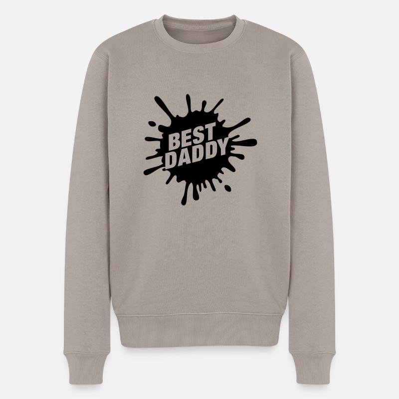 best_daddy__f1 - Männer Premium Bio Pullover - Taupe