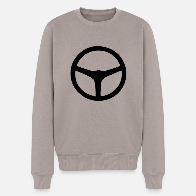 Lenkrad rad ruota rueda1 - Männer Premium Bio Pullover - Taupe