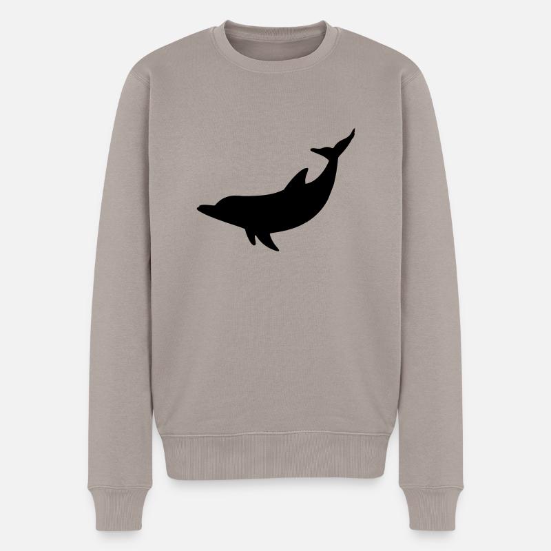 Delfin - Männer Premium Bio Pullover - Taupe