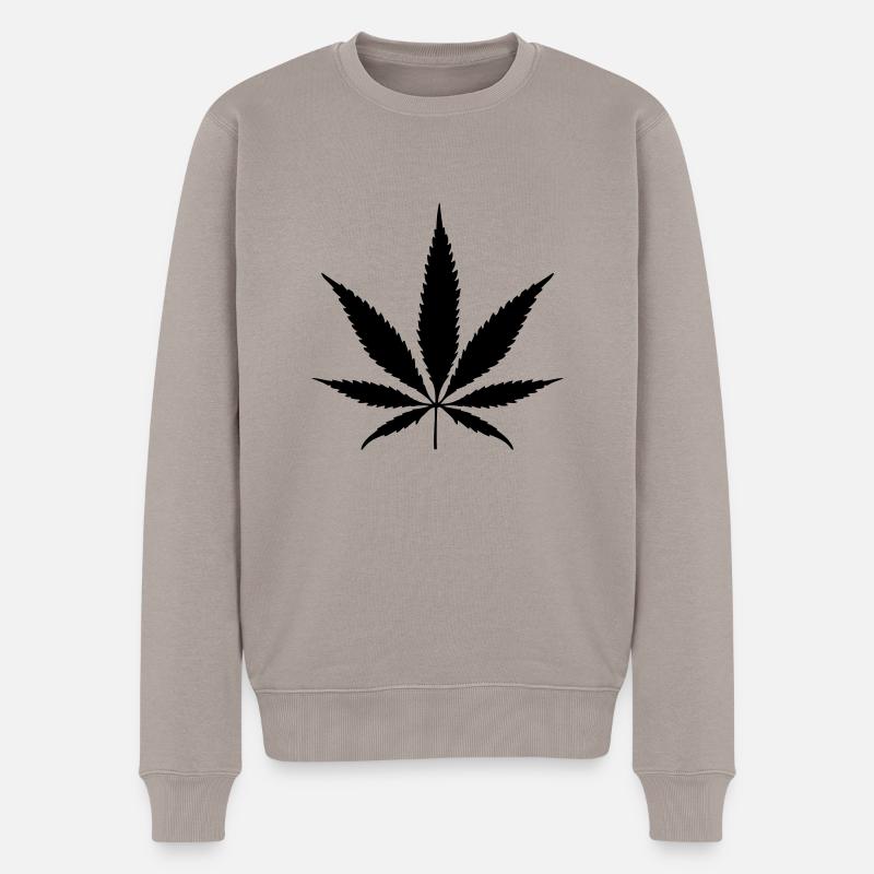 feuille de cannabis rasta - Pull Premium bio Homme - taupe