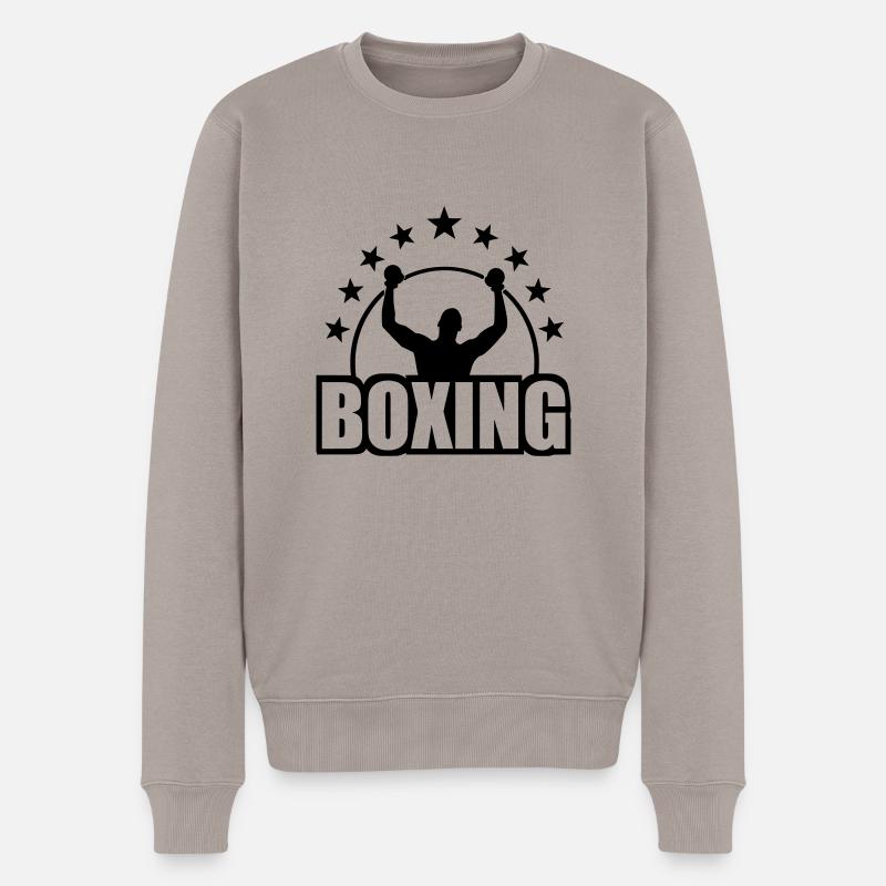 boxing - Männer Premium Bio Pullover - Taupe