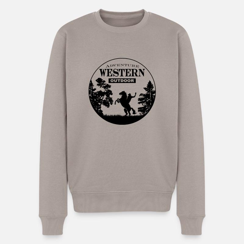 Western Rider - Männer Premium Bio Pullover - Taupe