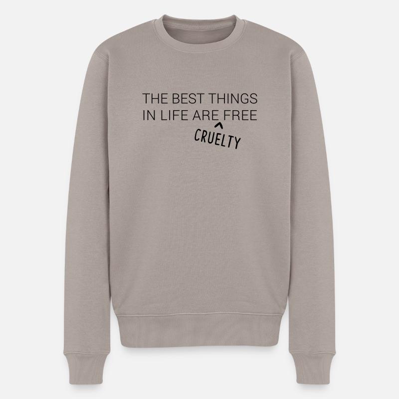 The best things in life are cruelty free - Männer Premium Bio Pullover - Taupe