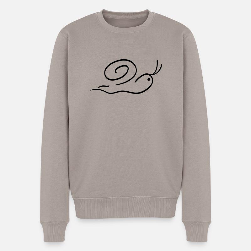 schnecke - Männer Premium Bio Pullover - Taupe