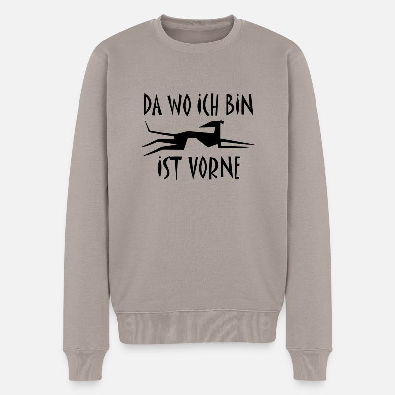 Windhund - Männer Premium Bio Pullover - Taupe