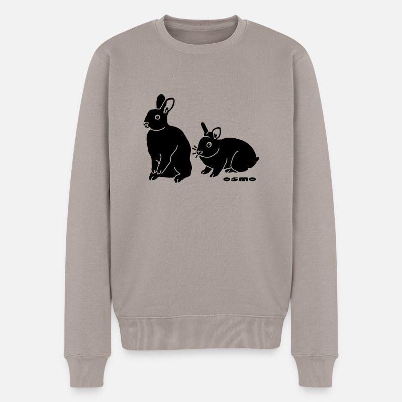 kaninchen - Männer Premium Bio Pullover - Taupe