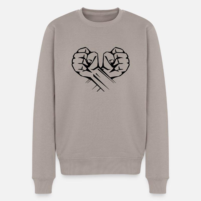 hände design - Männer Premium Bio Pullover - Taupe
