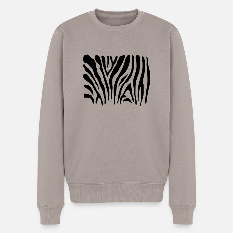 ZEBRA SCHUTZMASKE - Männer Premium Bio Pullover - Taupe