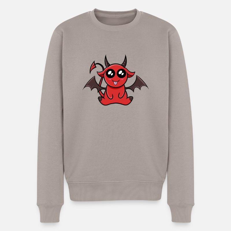 Diable Kawaii - Pull Premium bio Homme - taupe