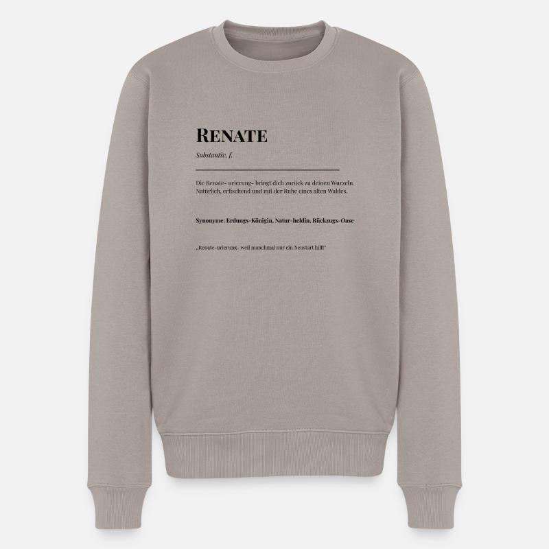Renate - Männer Premium Bio Pullover - Taupe