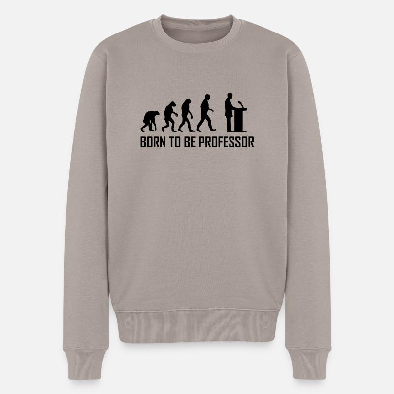 born to be professor - Männer Premium Bio Pullover - Taupe