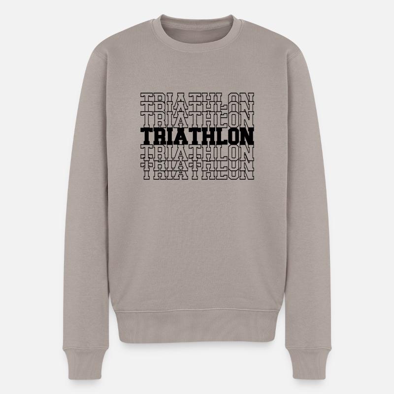Triathlon - Männer Premium Bio Pullover - Taupe