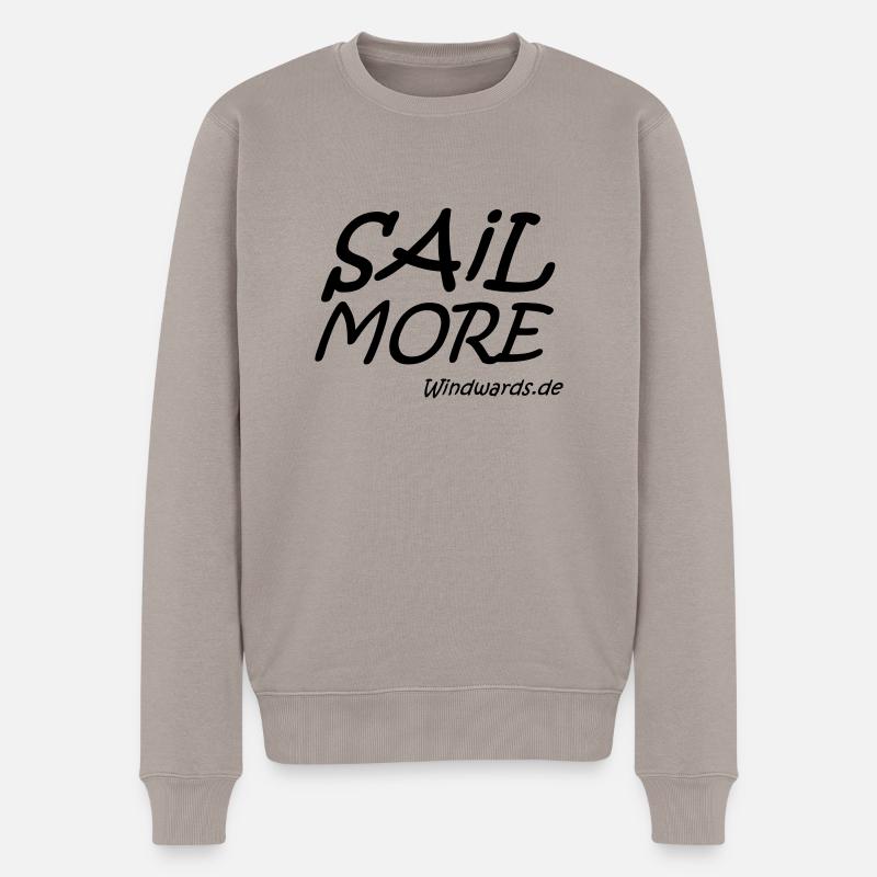 sail more work less motiv - Männer Premium Bio Pullover - Taupe