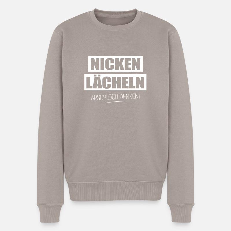 Arschloch denken - Männer Premium Bio Pullover - Taupe