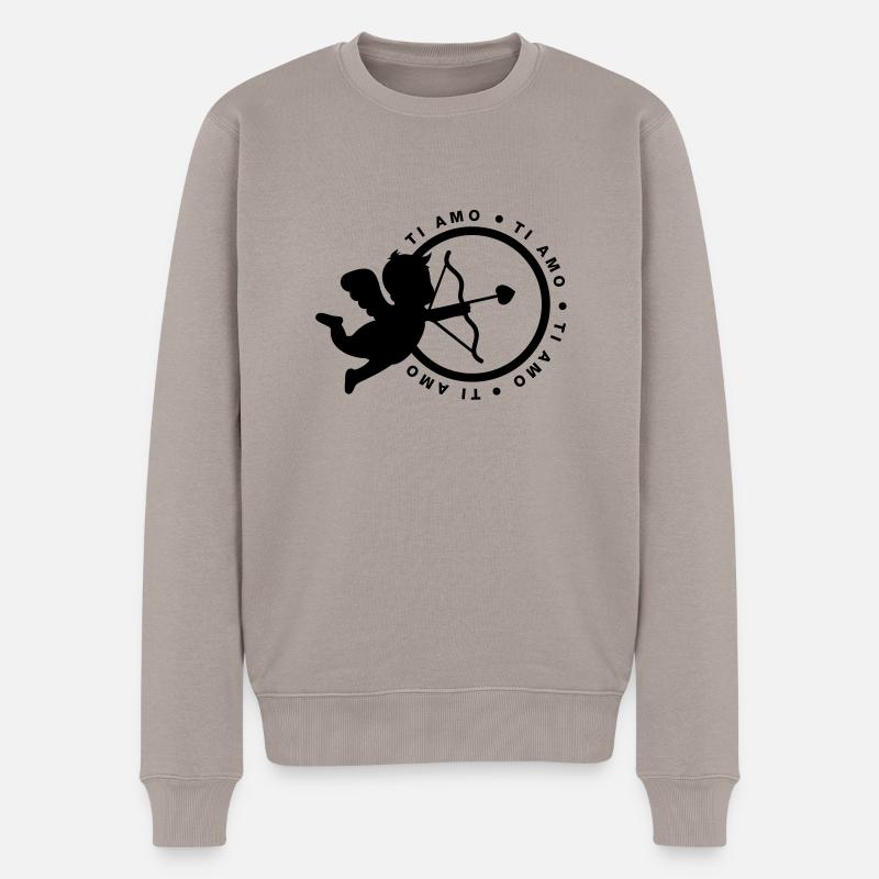 ti amo - amor - Männer Premium Bio Pullover - Taupe