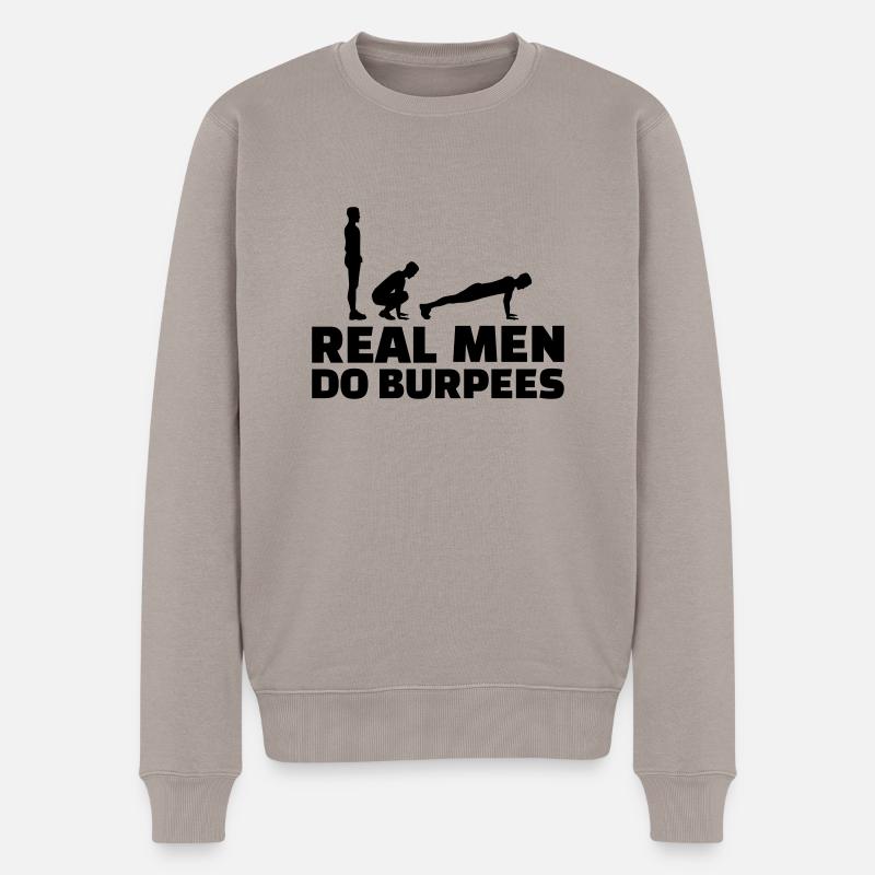 Burpees - Männer Premium Bio Pullover - Taupe