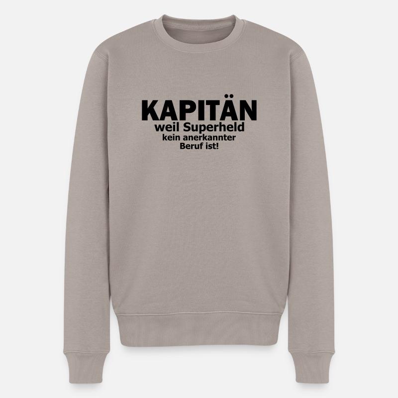 Kapitän - Männer Premium Bio Pullover - Taupe