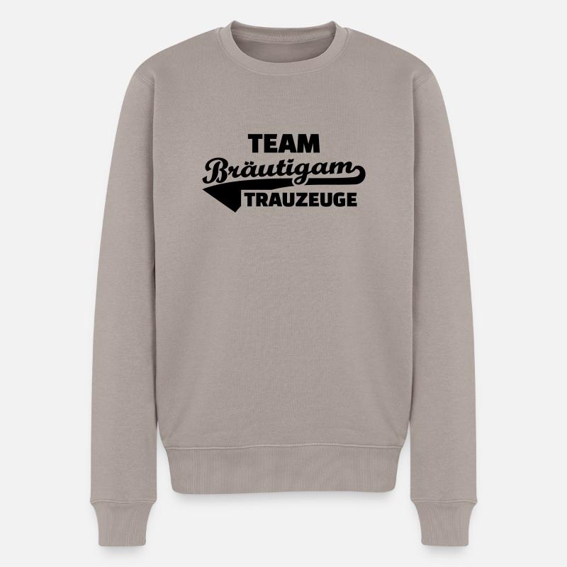 Team Bräutigam - Männer Premium Bio Pullover - Taupe