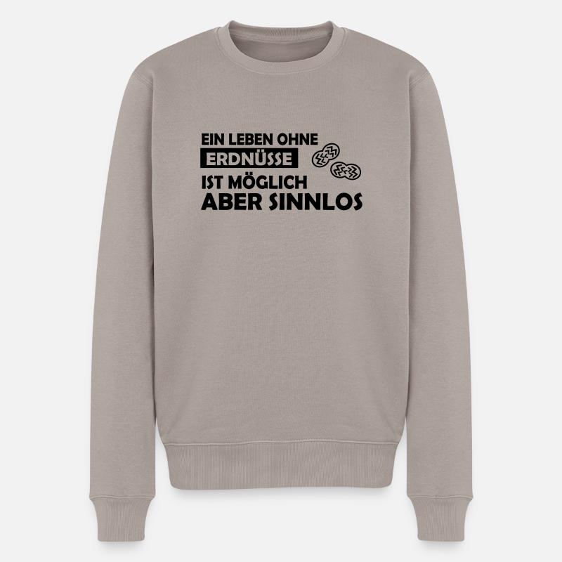 ein leben ohne erdnüsse - Männer Premium Bio Pullover - Taupe