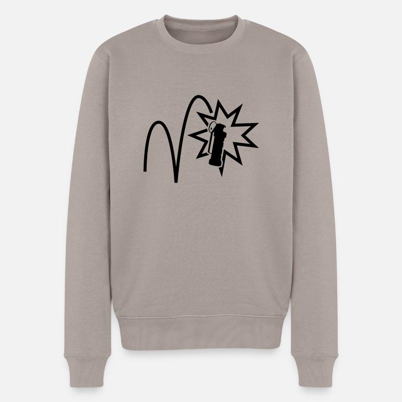 Pop Flash - Männer Premium Bio Pullover - Taupe