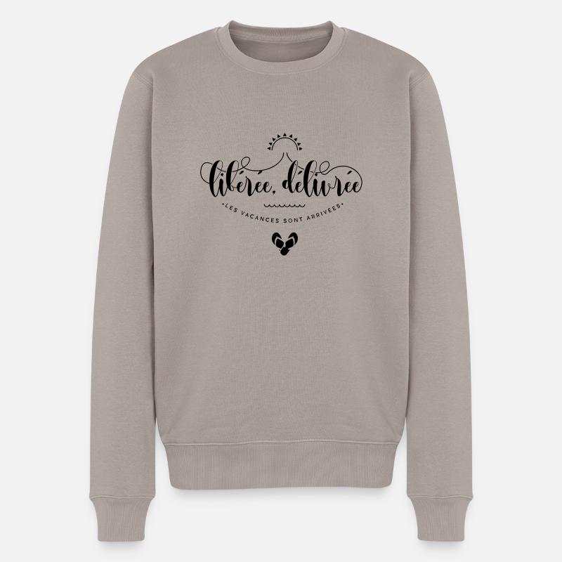 Libérée, délivrée les vacances sont arrivées - Pull Premium bio Homme - taupe