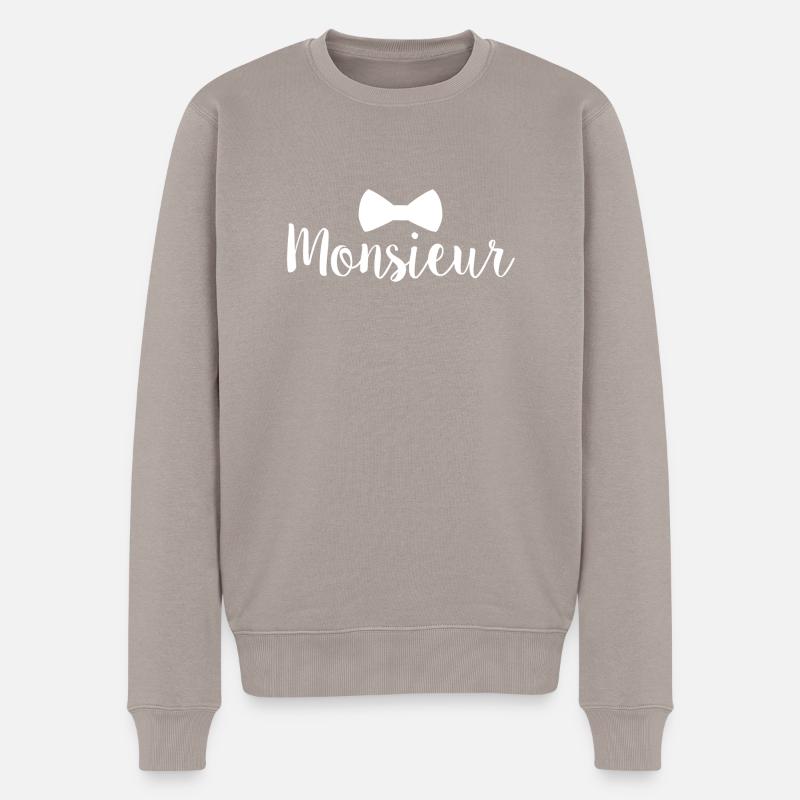 M. Bowtie white - Pull Premium bio Homme - taupe