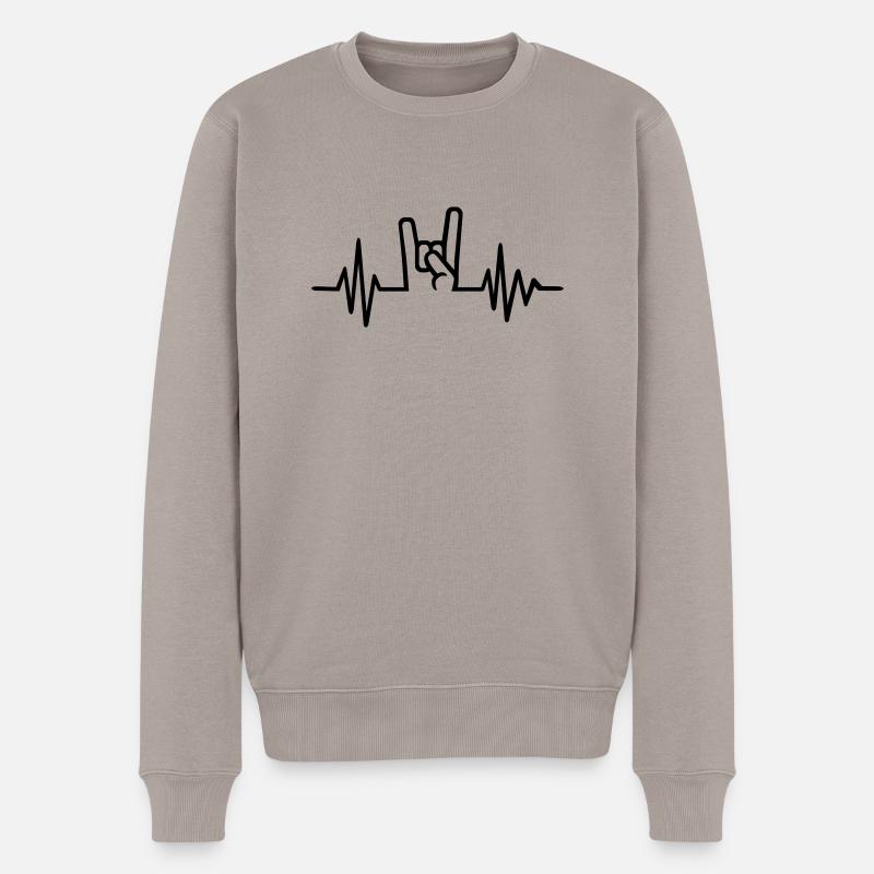 Rock - Männer Premium Bio Pullover - Taupe