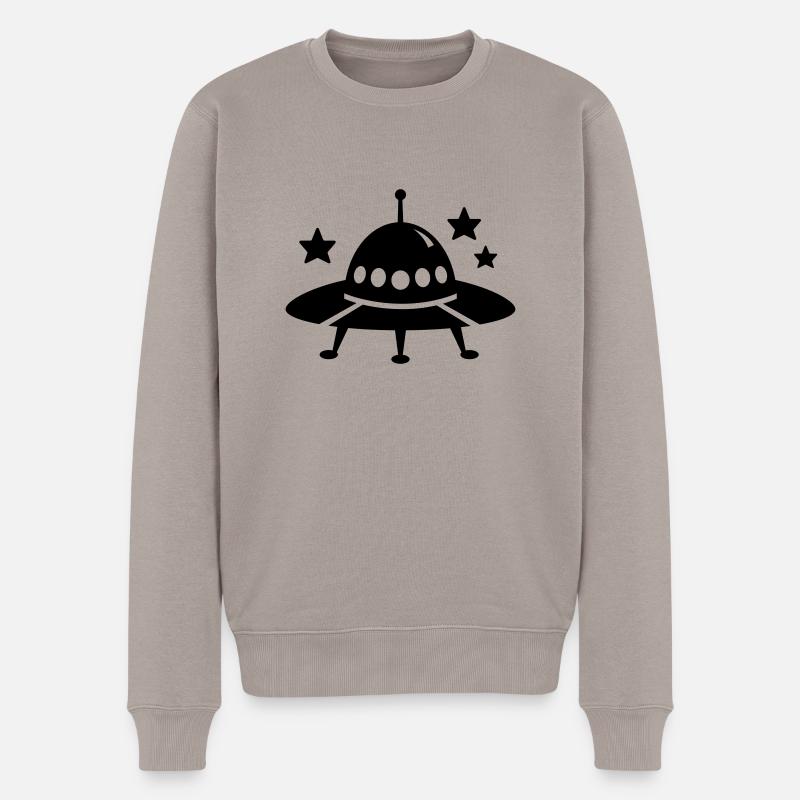 ufo - Männer Premium Bio Pullover - Taupe