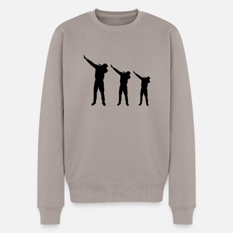 dabbing design - Männer Premium Bio Pullover - Taupe