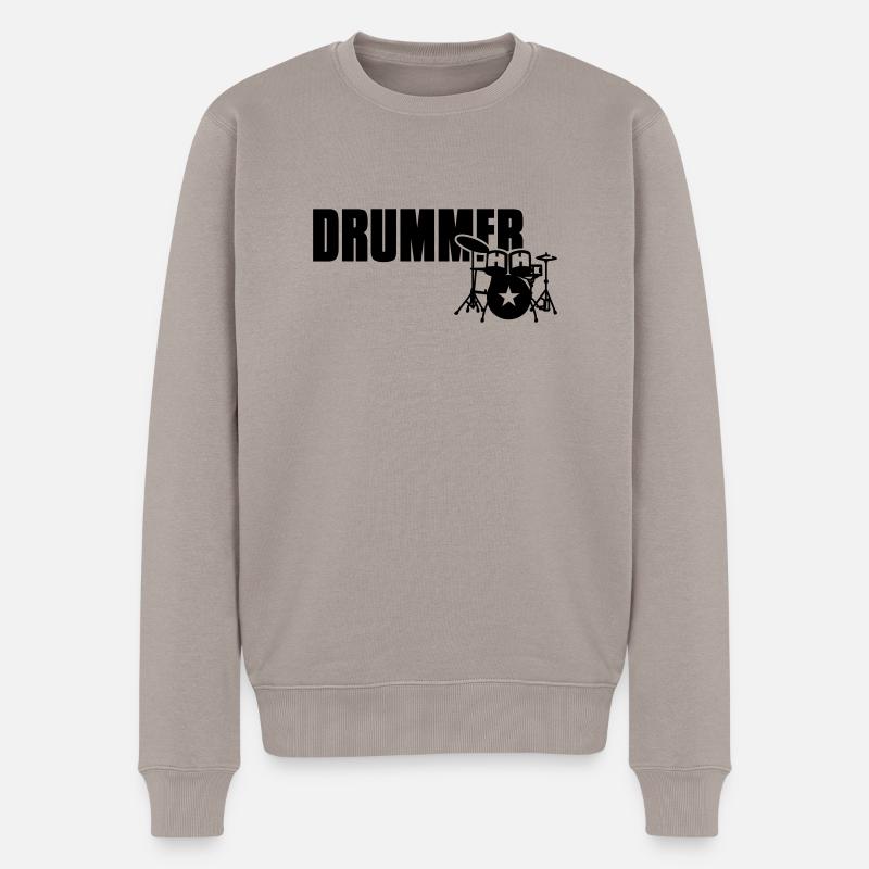 drummer - Männer Premium Bio Pullover - Taupe