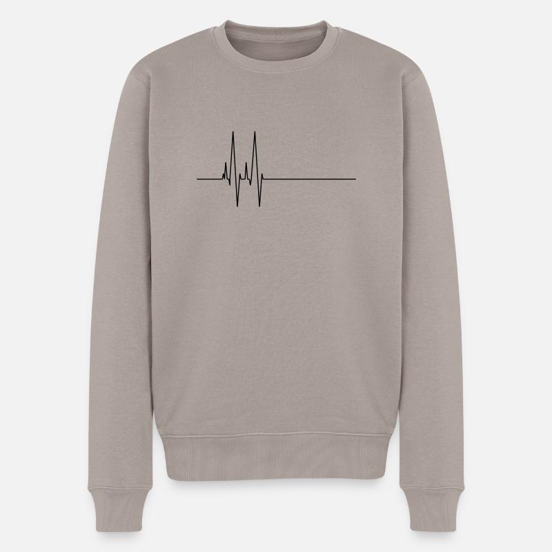 puls beep - Männer Premium Bio Pullover - Taupe