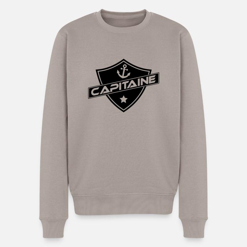 blason capitaine - Männer Premium Bio Pullover - Taupe