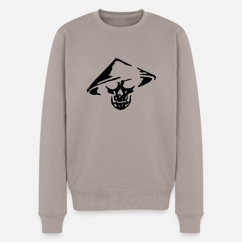 chinese skull - Pull Premium bio Homme - taupe