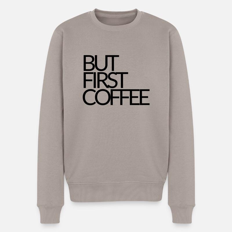 coffee kaffee tshirt - Männer Premium Bio Pullover - Taupe