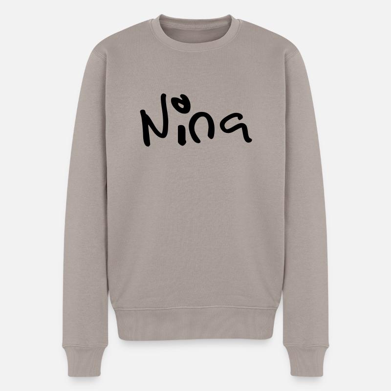 nina - Männer Premium Bio Pullover - Taupe