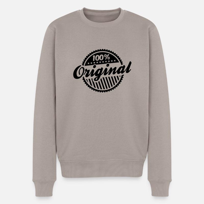 100_original_rk1 - Männer Premium Bio Pullover - Taupe