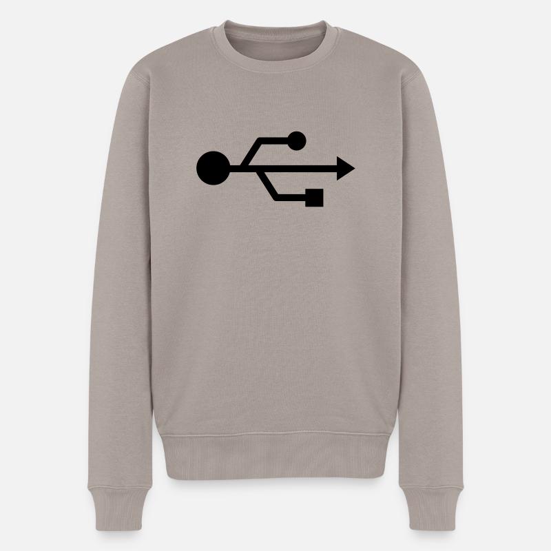 usb - Männer Premium Bio Pullover - Taupe