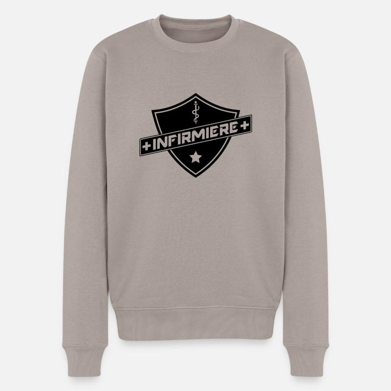 blason infirmiere - Pull Premium bio Homme - taupe