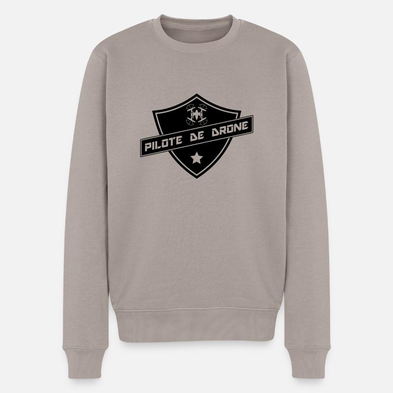 blason pilote de drone - Pull Premium bio Homme - taupe