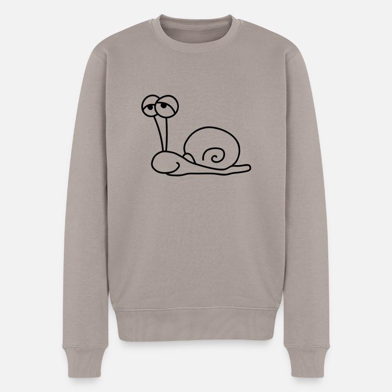 Schnecke - Männer Premium Bio Pullover - Taupe