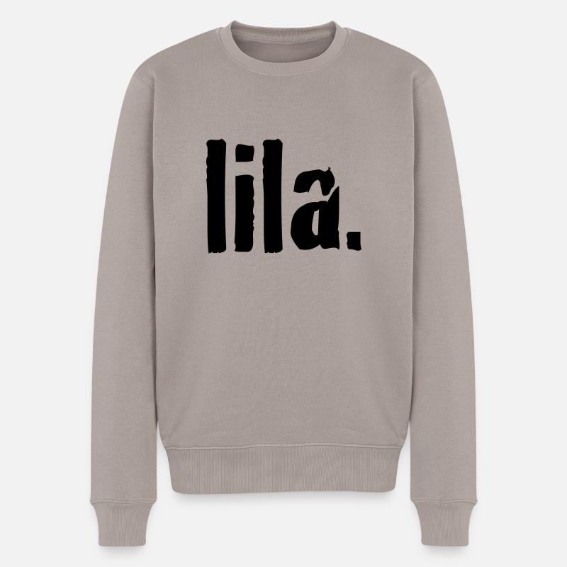 lila - Männer Premium Bio Pullover - Taupe