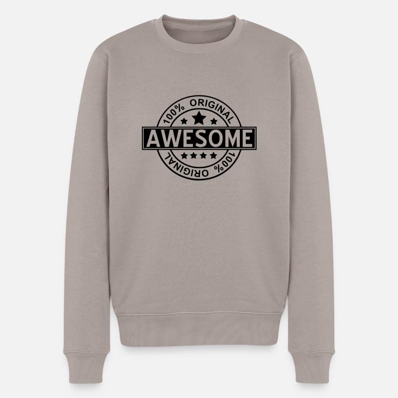 awesome - Männer Premium Bio Pullover - Taupe