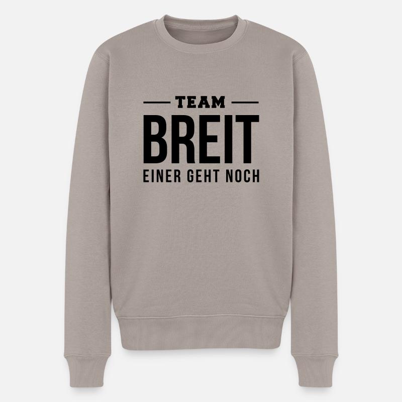 Team Breit einer noch - Männer Premium Bio Pullover - Taupe