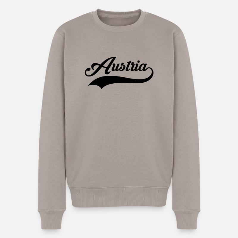 Austria - Männer Premium Bio Pullover - Taupe