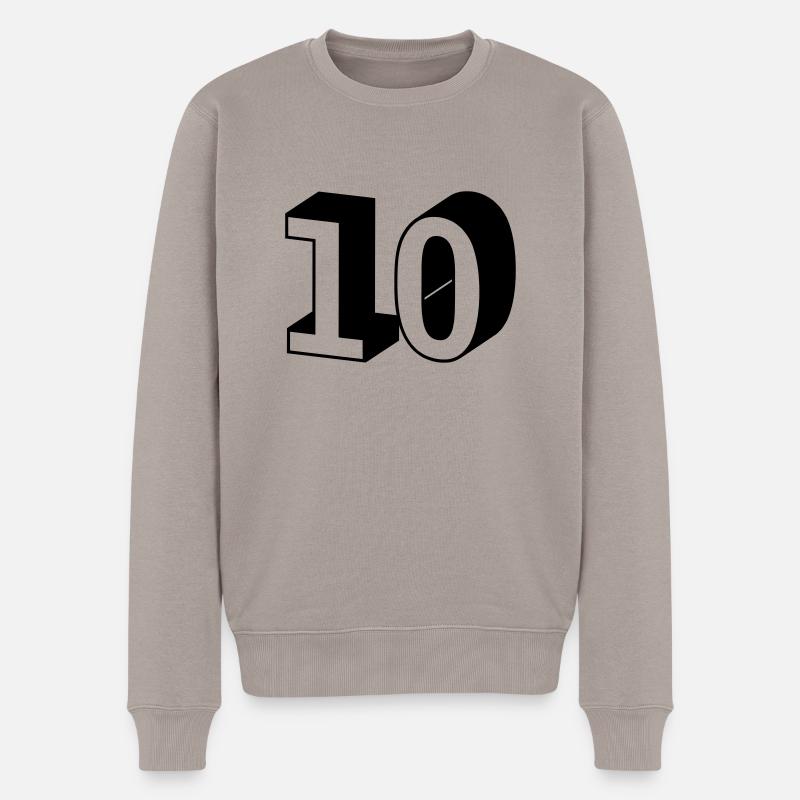 Nummer - 10 - Männer Premium Bio Pullover - Taupe