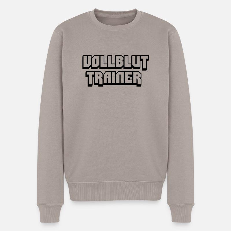 vollblut trainer - Männer Premium Bio Pullover - Taupe