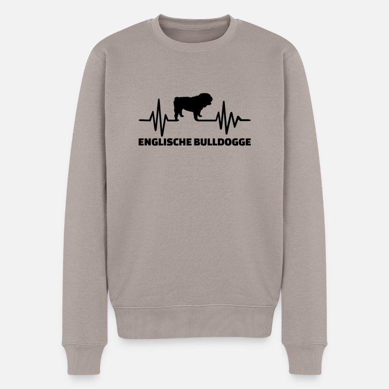 Englische Bulldogge - Männer Premium Bio Pullover - Taupe